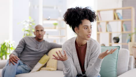 couple, argument and fighting in disagreement