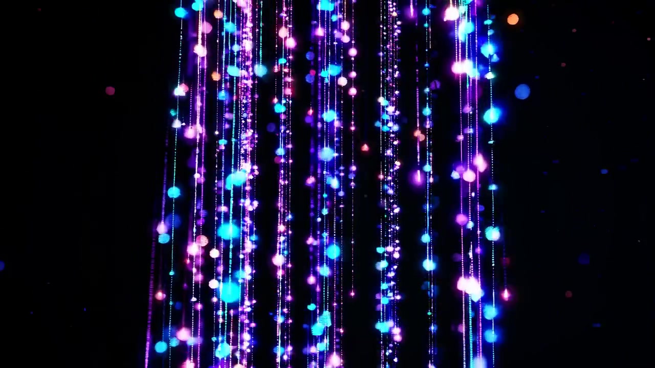 Abstract Motion Background with Falling Neon Blue and Pink Light Particles