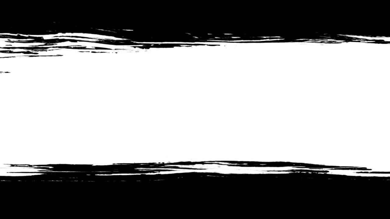 Black Ink Brush Stroke Transition on White Background