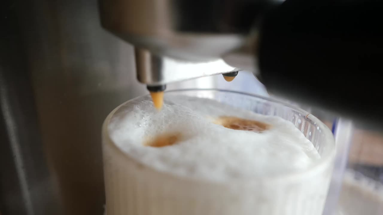 Espresso Machine Making Cappuccino