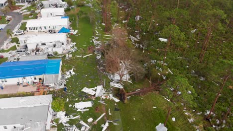 4k drone video of debris in forest from homes destroyed by hurricane ian in north port, florida - 19