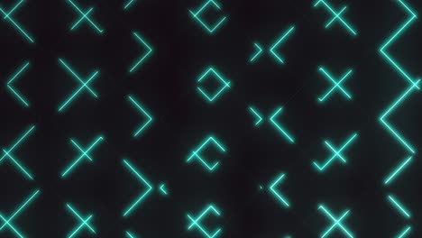 grid of glowing crosses black and blue pattern with illuminated lines