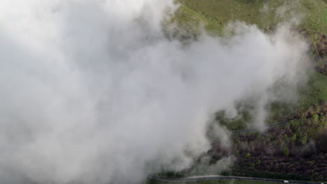 misty mountain range