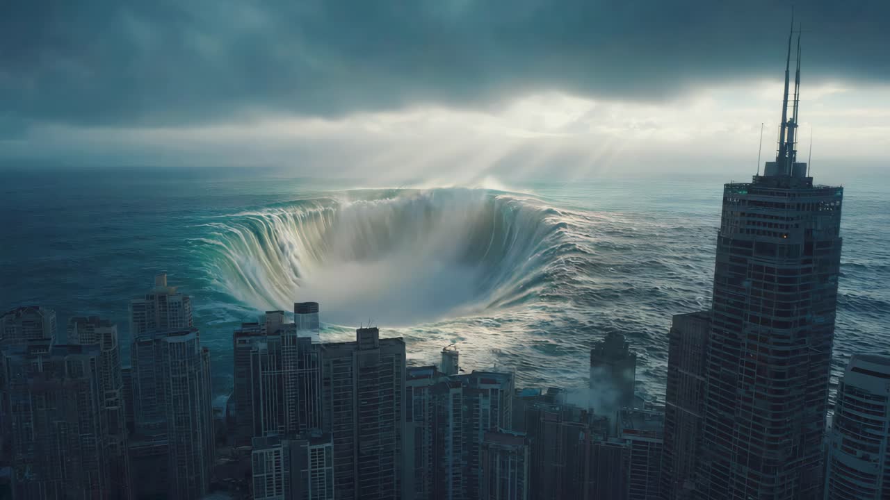 Giant Sinkhole in City Ocean