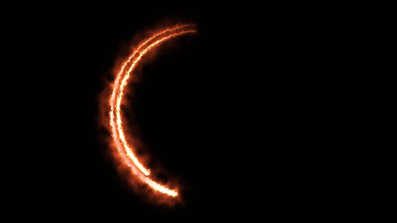 Glowing particles tracing arcs in the night