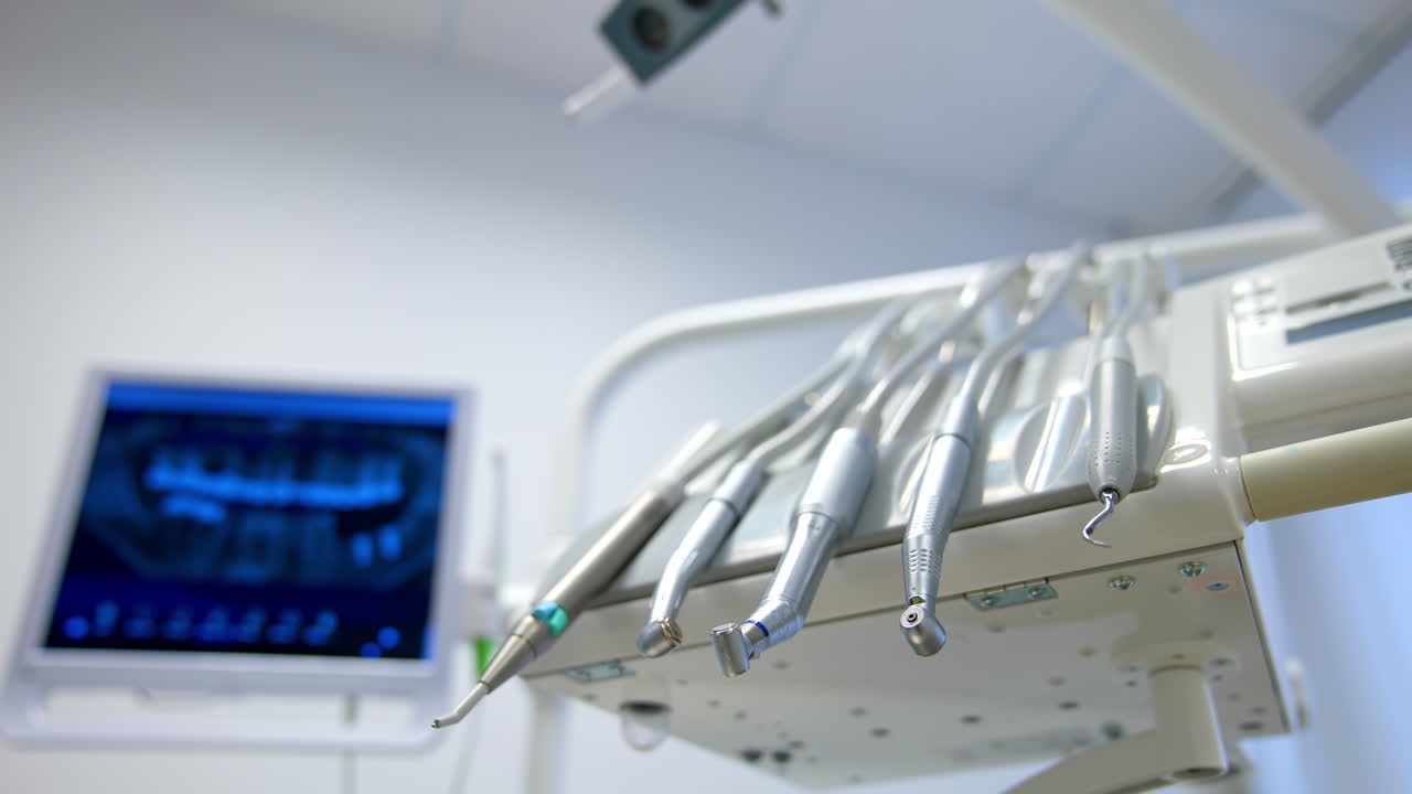 Modern dental office interior. Dentist office interior with modern special dentist equipment