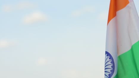 Closeup-of-waving-tricolor-Indian-Flag-in-the-air-during-Independence-day-of-India