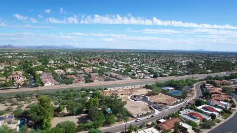 aerial drone footage of east valley suburban scottsdale arizona