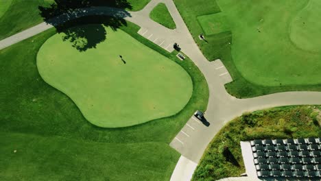 aerial shot of person playing golf in private club, northbrook , illinois, chicago