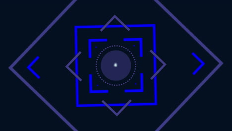animation of blue scope and networks of connected white moving on black background