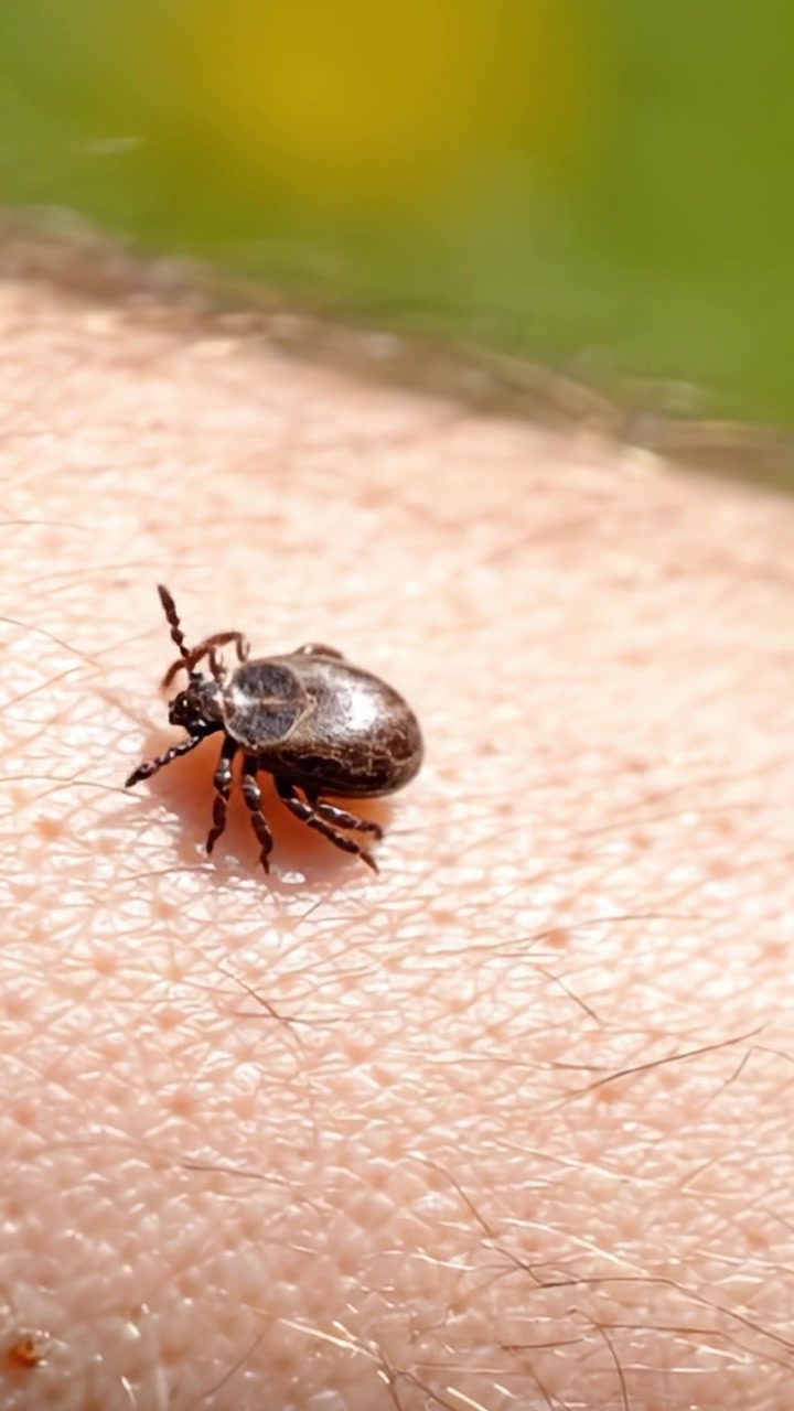 Un Viaje de Primer Plano de una Garrapata: Desde su Posición en la Piel hasta el Cuidadoso Proceso de Extracción por Manos Humanas en un Entorno Natural