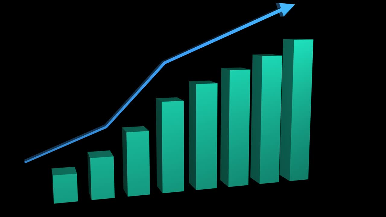 Business Growth And Success Infographics Animation. Business Success Bar Chart. 4K