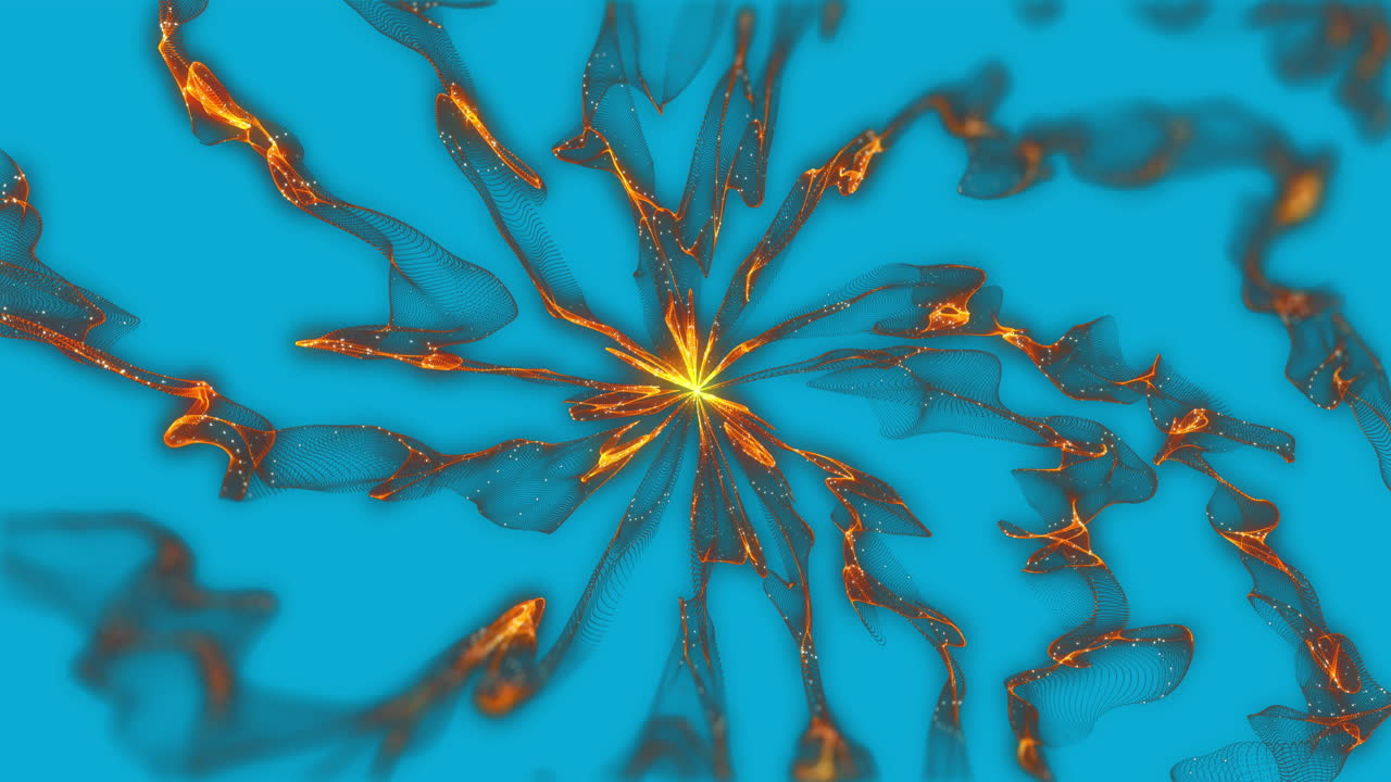 파란색 배경에 원활한 루프로 움직이는 연기 패턴의 애니메이션