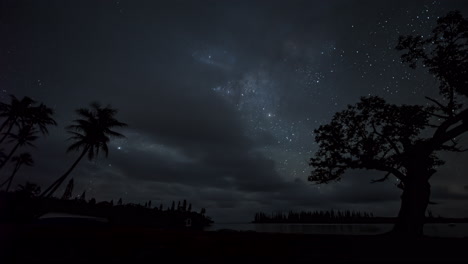 Breathtaking night timelapse of Milky Way Galaxy on Wadaou Beach, New Caledonia.
