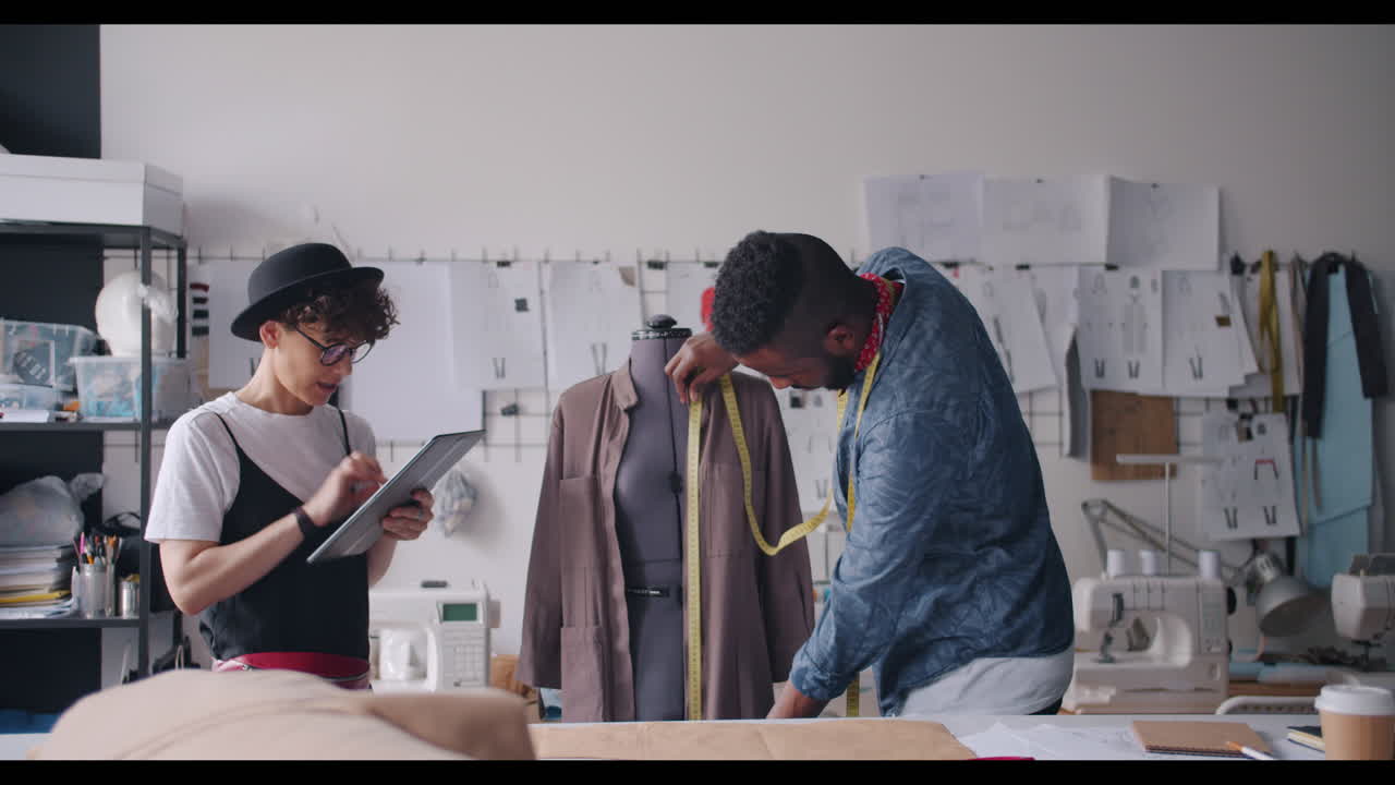 Fashion Designers Working Together in a Studio