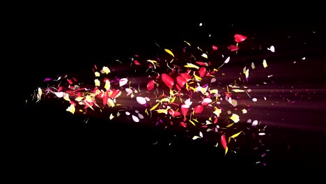 pétalos coloridos. pétalos brillantes en espiral de flores. patrón de flores. pétalo muy danzante. vórtice de pétalos giratorios. animación de bucle abstracto.
