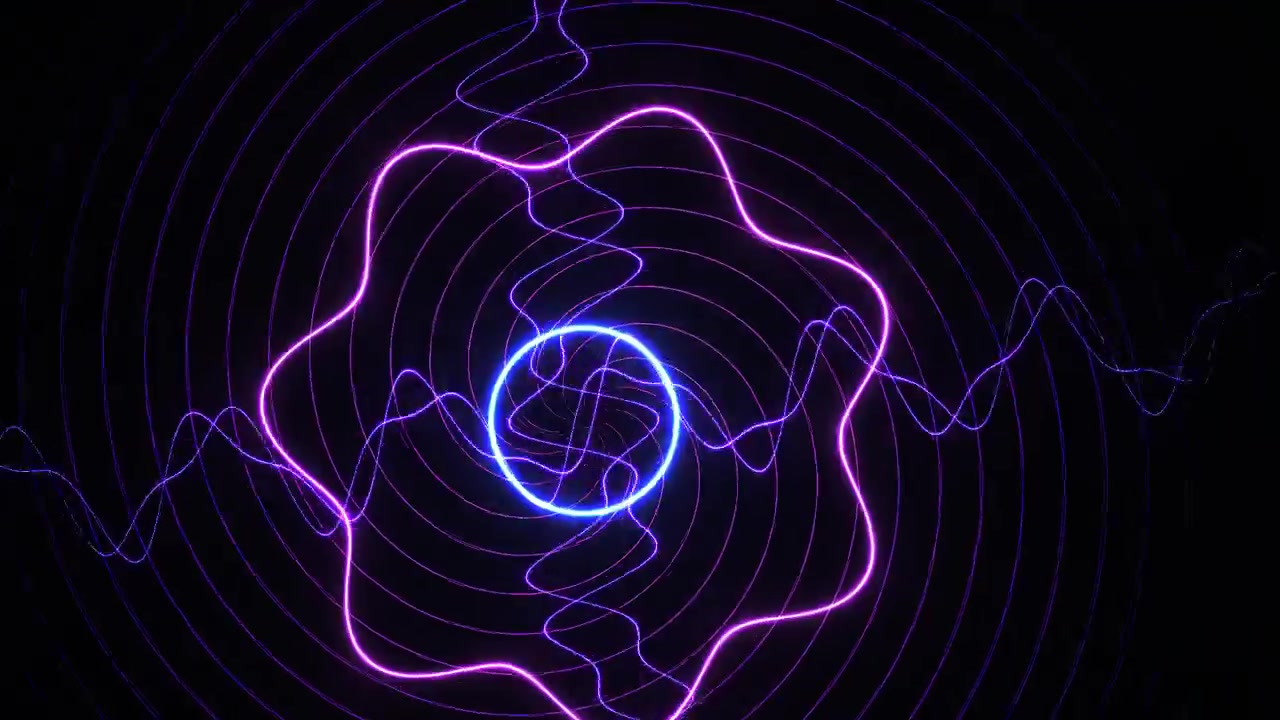 Dynamic Abstract Neon Blue and Purple Lines and Circles Loop