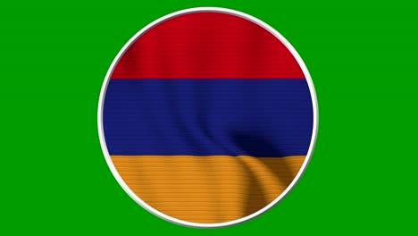 armenia circular flag loop - realistic 4k flag waving in the wind