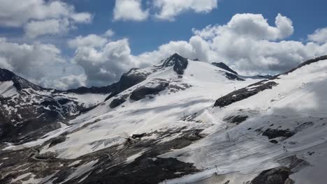 static view of tuxer glacier ski resort on austria during summer