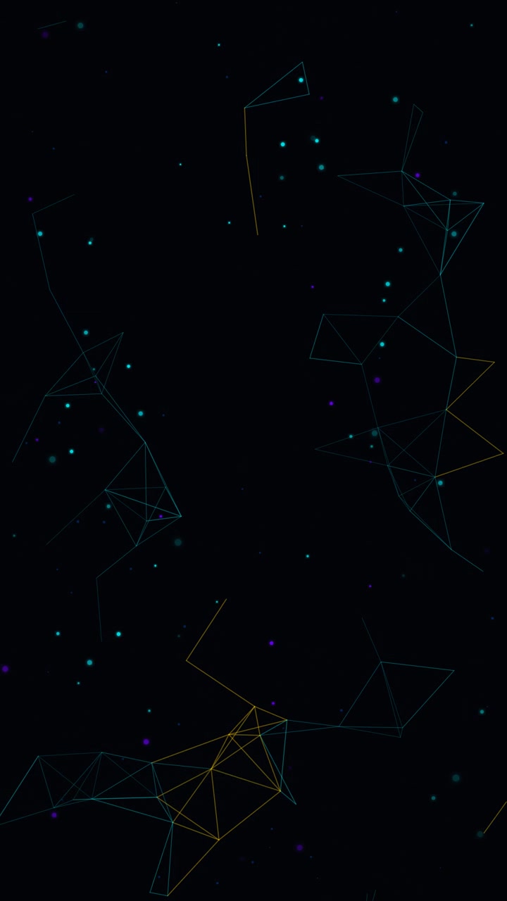 Abstract Digital Network Connection with Floating Particles