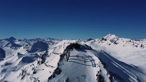 masnerkopfbahn ski lift on high peak in austrian alps during winter season