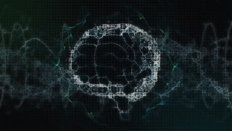 animación digital del cerebro humano girando contra un fondo negro