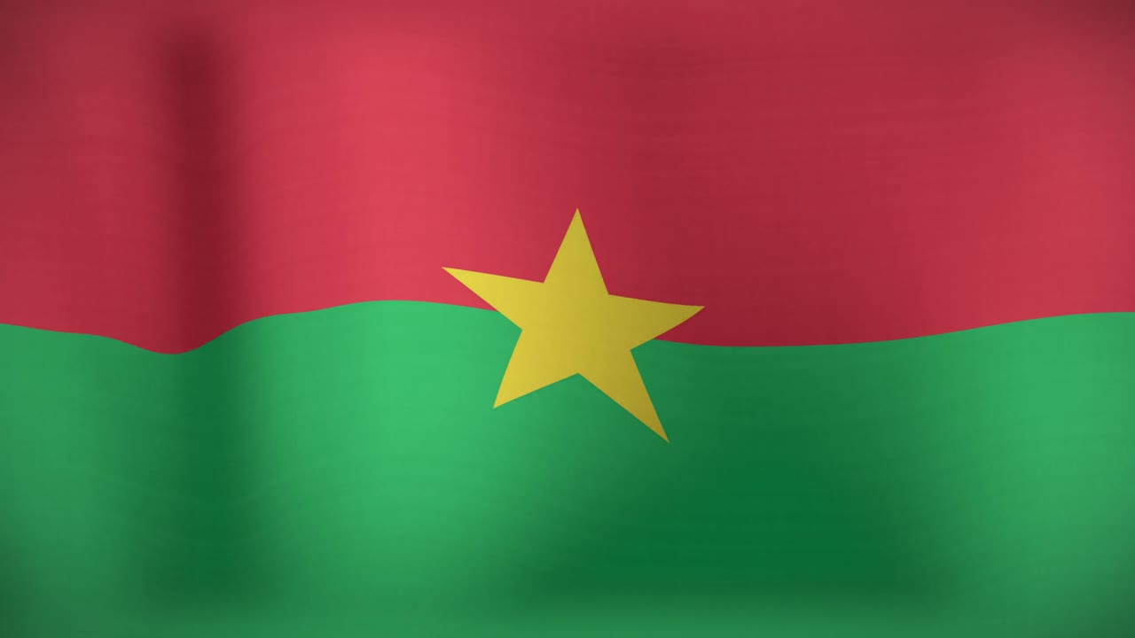 animación de la bandera en movimiento de la burkina ondeando