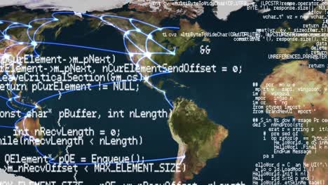 world map and interface codes