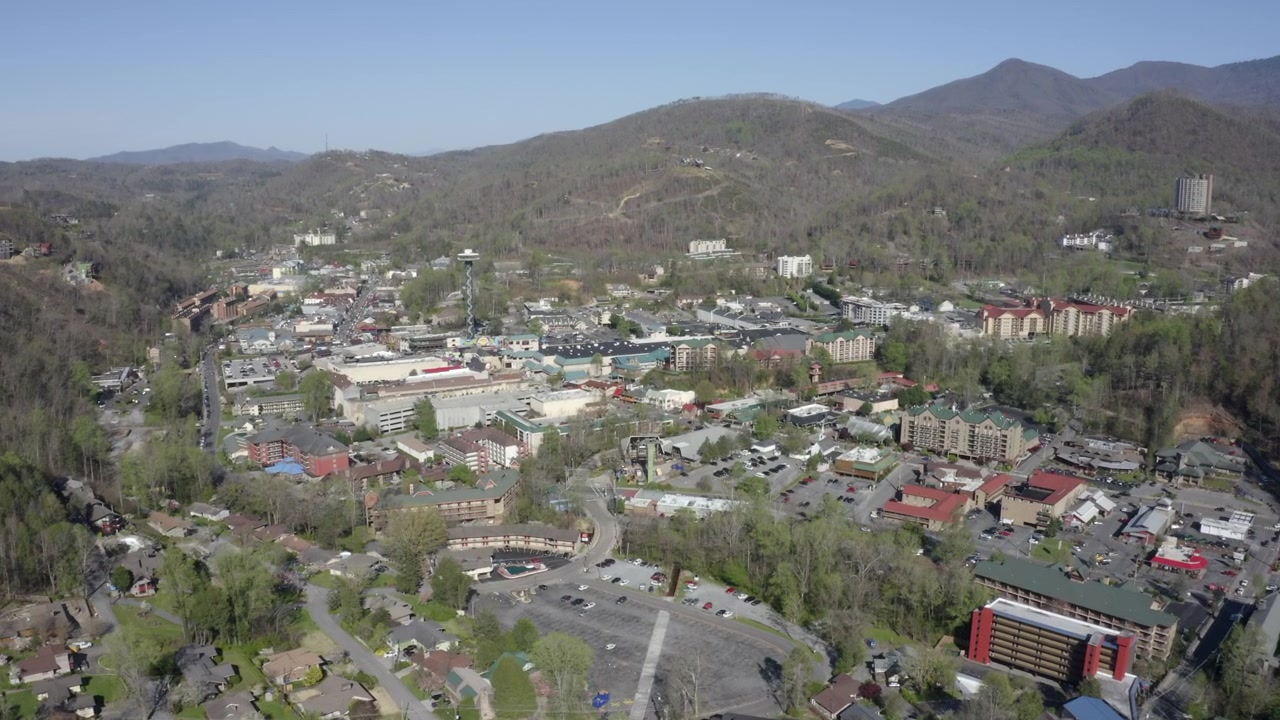 Vista aérea panorámica de Gatlinburg, Tennessee