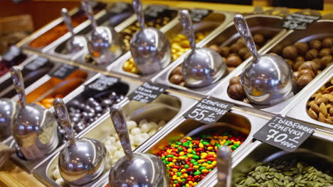 bulk food display at a grocery store