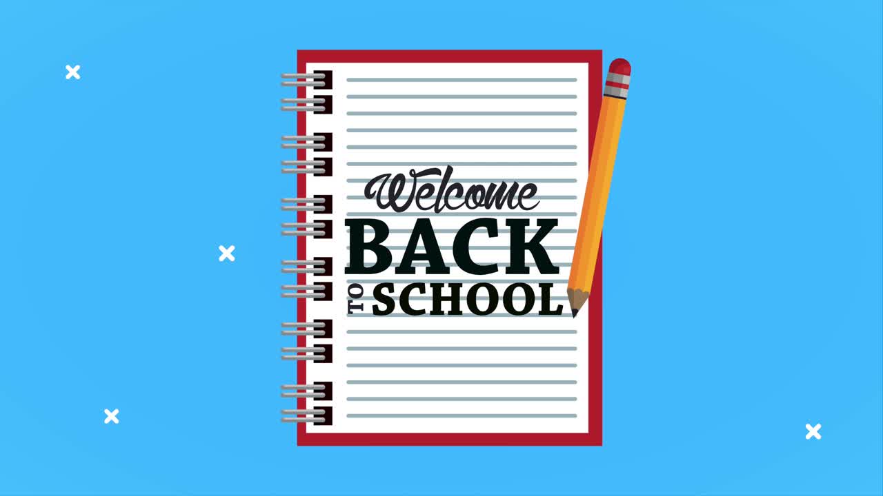 학교로 돌아가는 시간 연필로 노트북에 글자를 쓰고