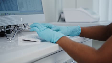 medical professional working on computer