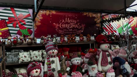 xmas soft toys in a garden centre