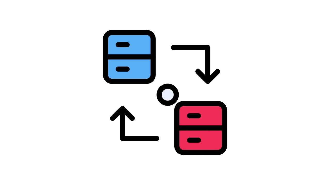 Animated Icon of Data Transfer Between Two Servers
