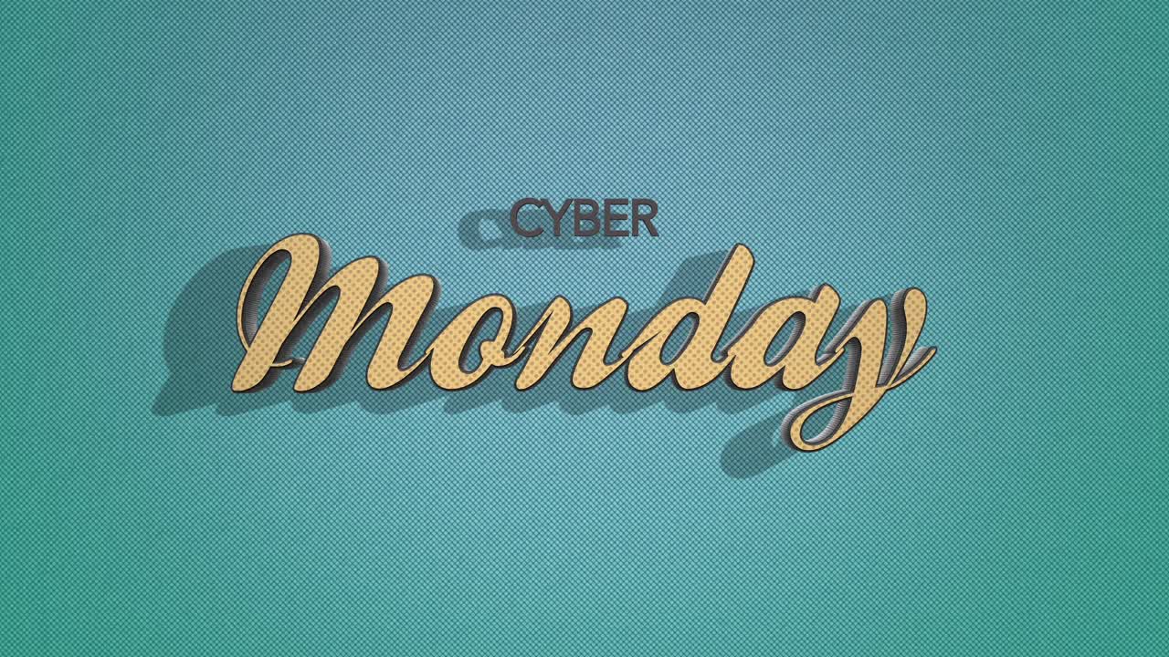 vibe retro: cyber monday en el estilo clásico de los 80 con textura grunge
