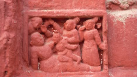 the red brick architecture is evident on the outer walls of this temple which the social system, culture and civilization of that time blossomed.currently, the paintings are almost destroyed.