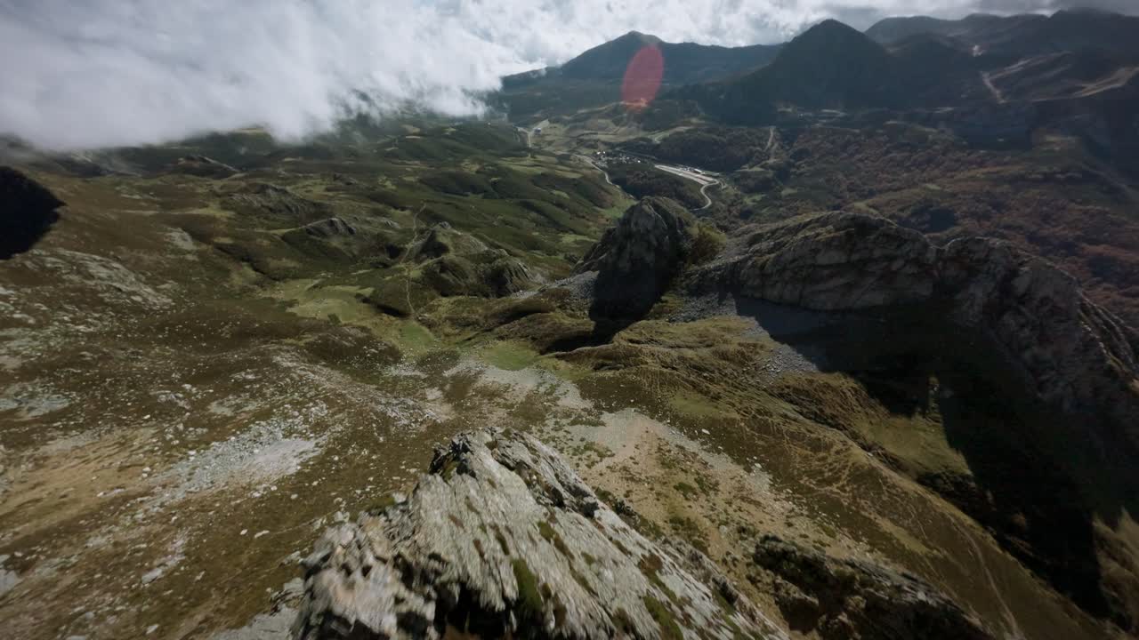 Karstic landscape and alpine meadows in Cantabrian range