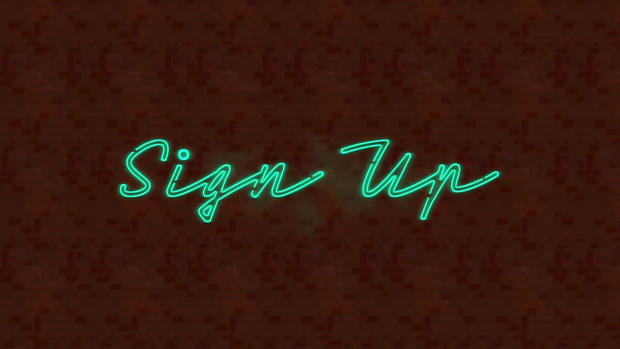 animación de texto de señal de neón sobre fondo texturizado