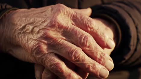 elderly hands: a close-up exploration of the textured and timeworn beauty of aging skin in human touch and interaction