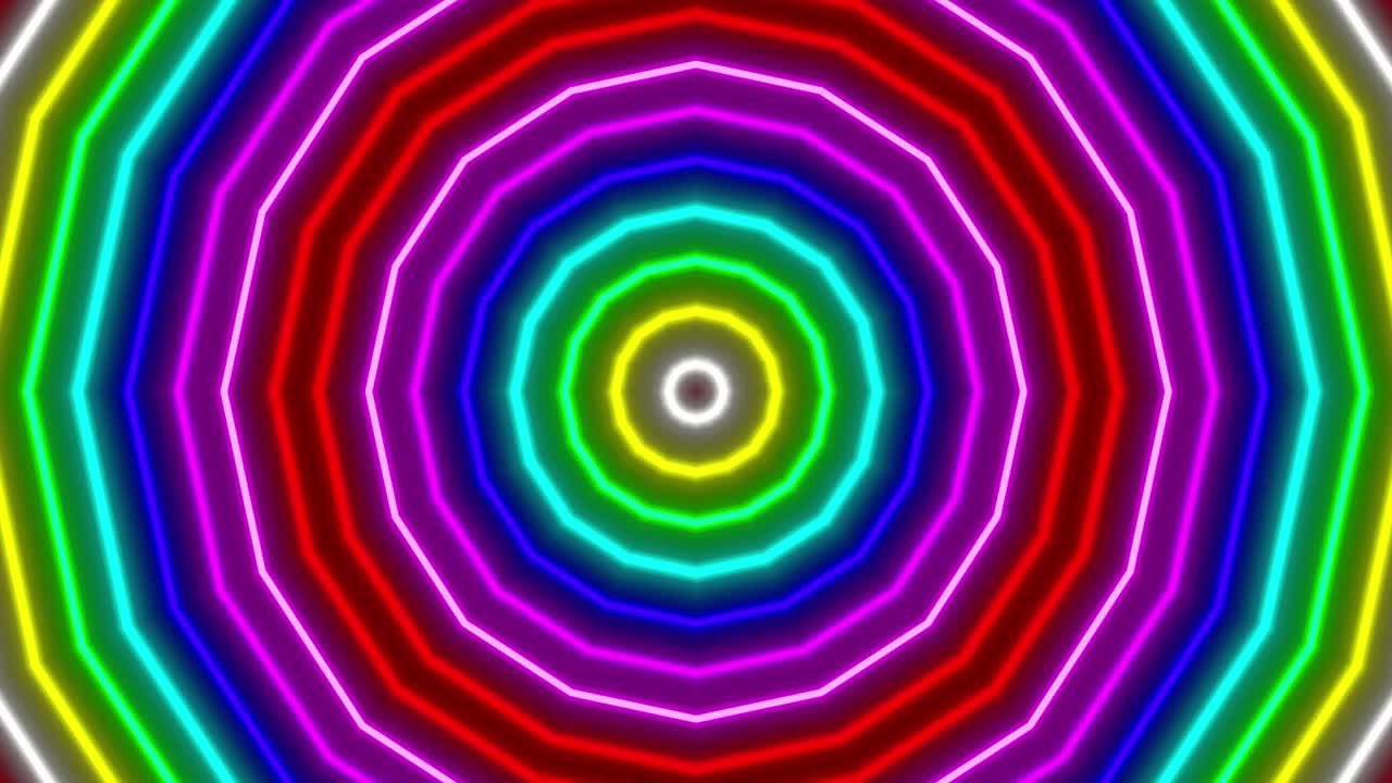 Neon geometric pattern illumination animation motion graphics