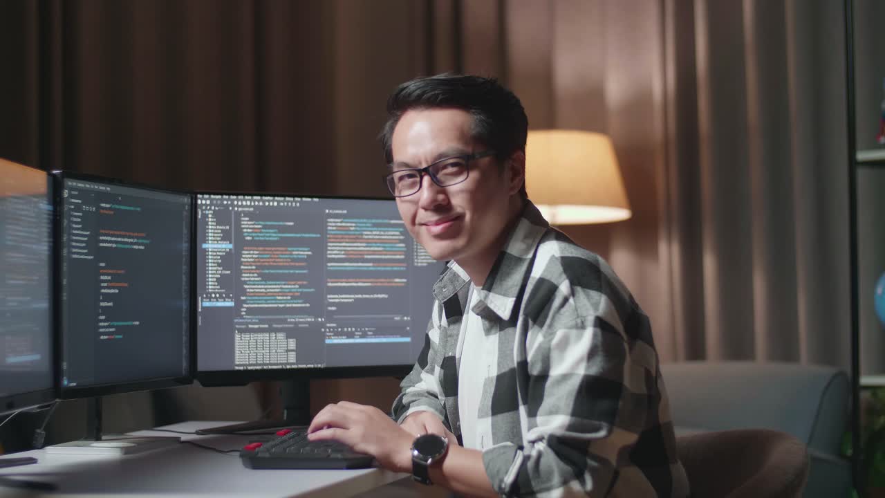 programador feliz en el trabajo