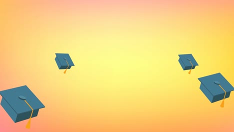 animación de placas de mortero que se levantan y caen sobre un fondo de puesta de sol amarillo y naranja