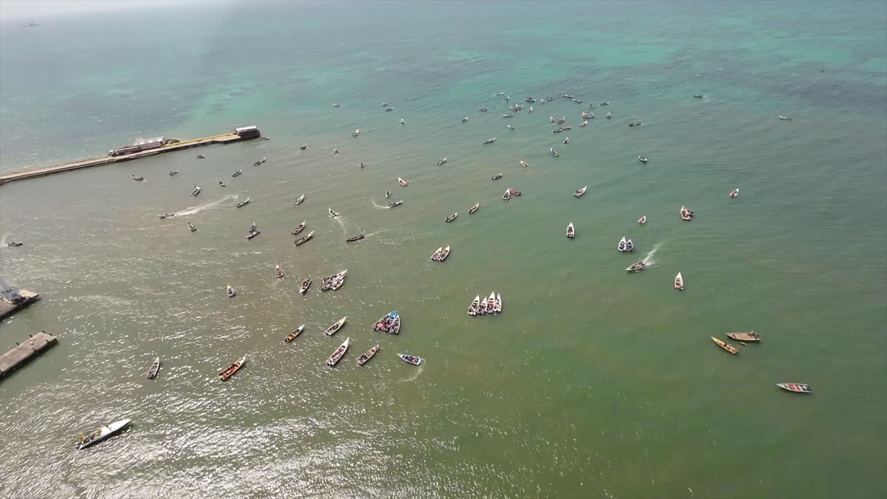 Wooden penero community vessels, ocean water, artesanal fishing boats