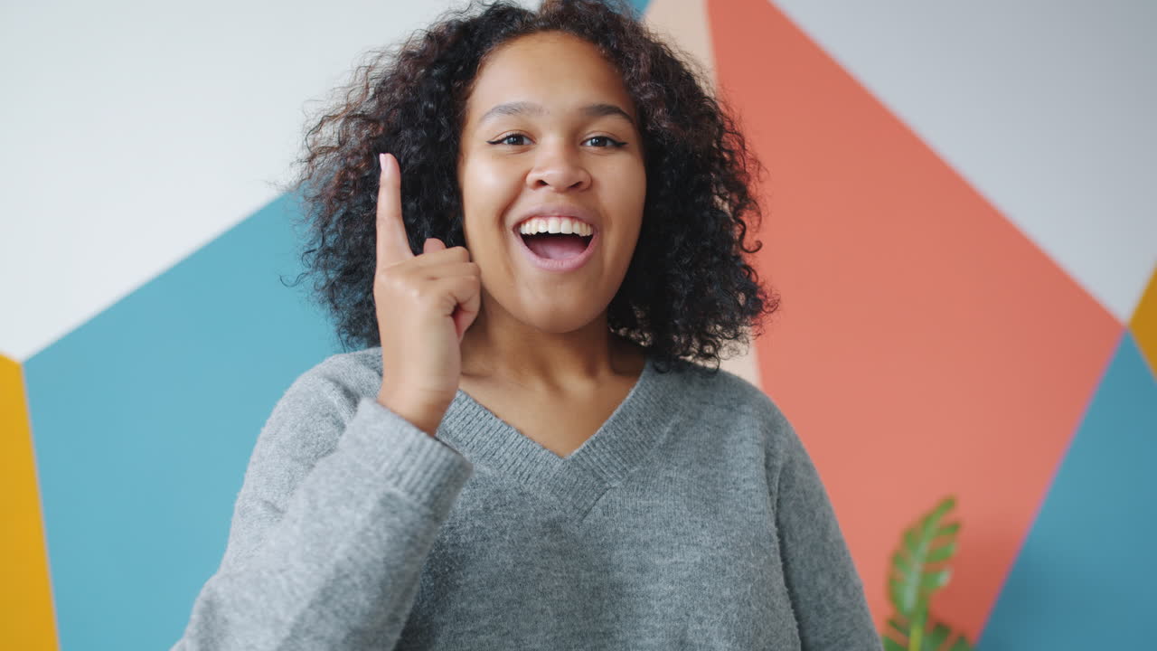 Young Woman Thinking and Having an Insight