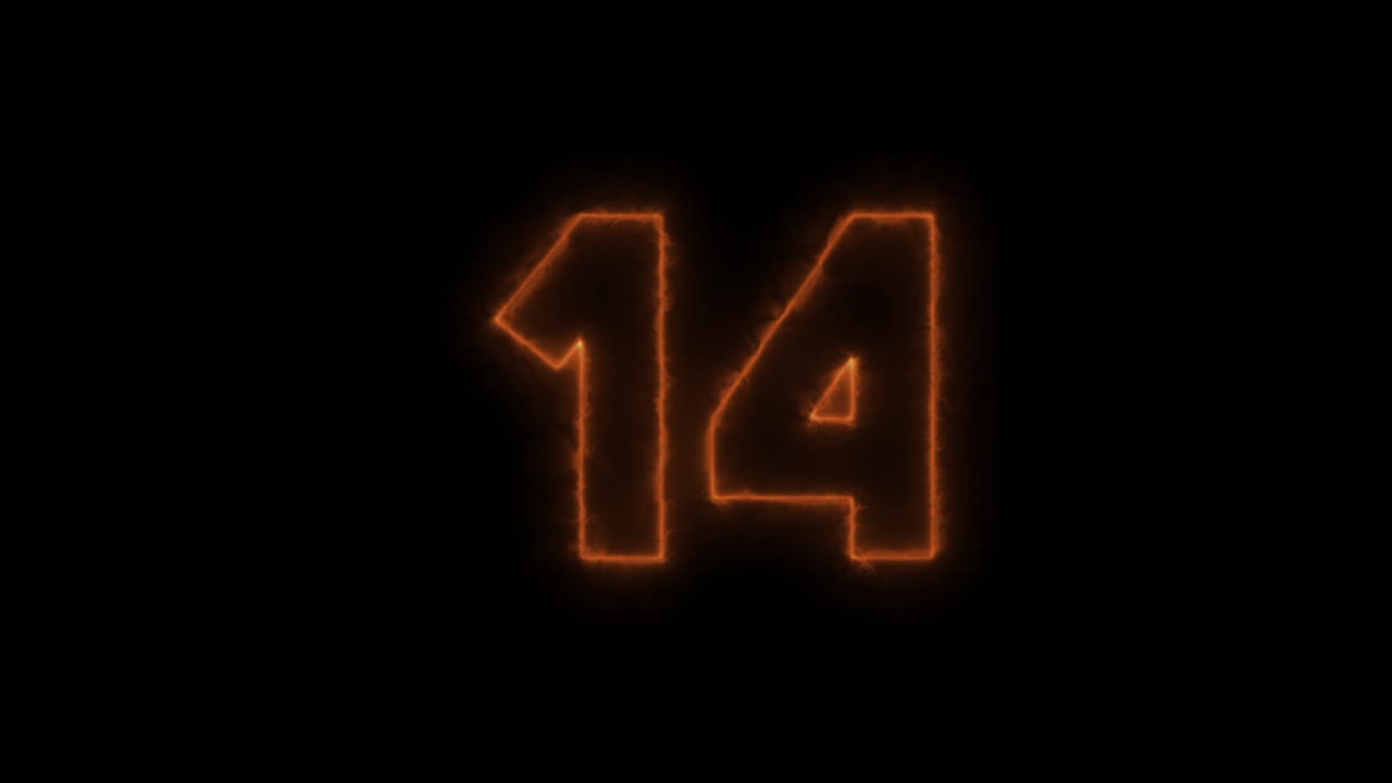 segundos de cuenta atrás brillantes de neón