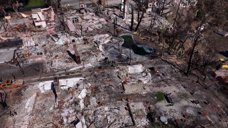 aerial view of extensive residential area devastated by wildfire