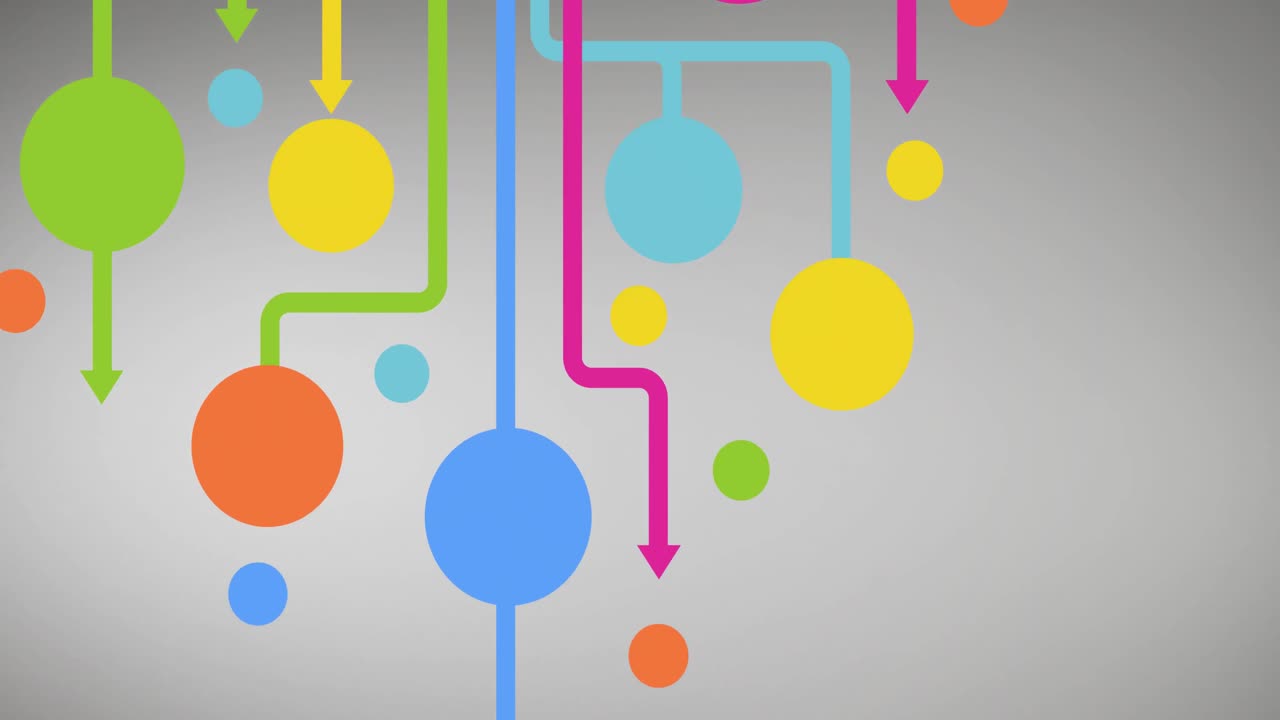 animación de la red de conexiones con iconos digitales