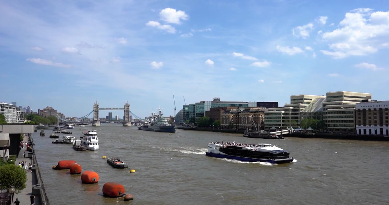 River Thames in London, England on a sunny day