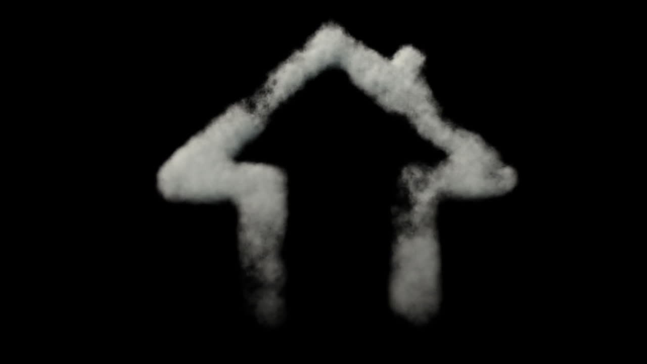 검은 바탕에 있는 꿈의 집