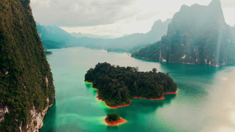 aerial view of a serene lake in thailand